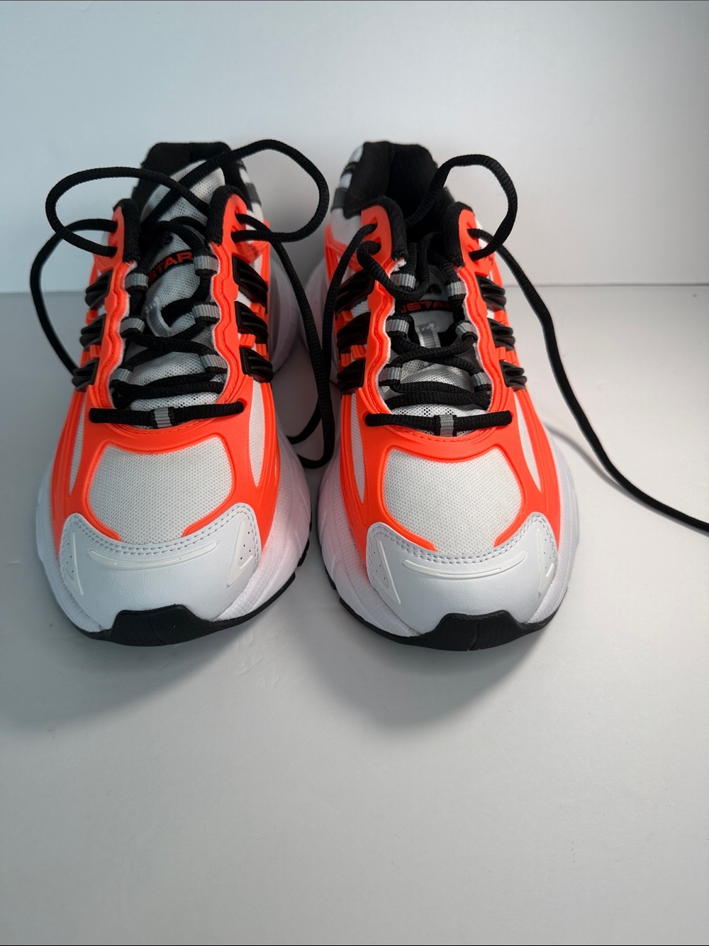 adidas White and Neon Orange Men's Running Sneakers